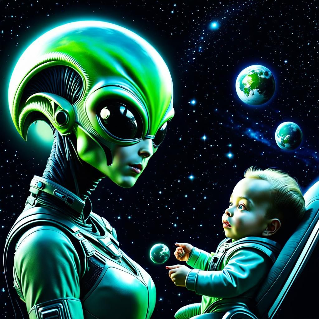 Alien Babysitter in Space