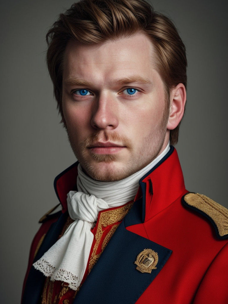 Austere German Nobleman with Blond Hair and Beard