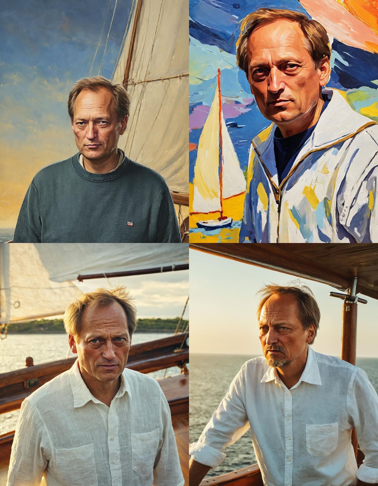 Man on Sailboat Deck Portrait