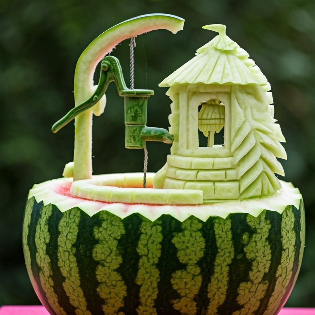 Watermelon Water Pump Carving