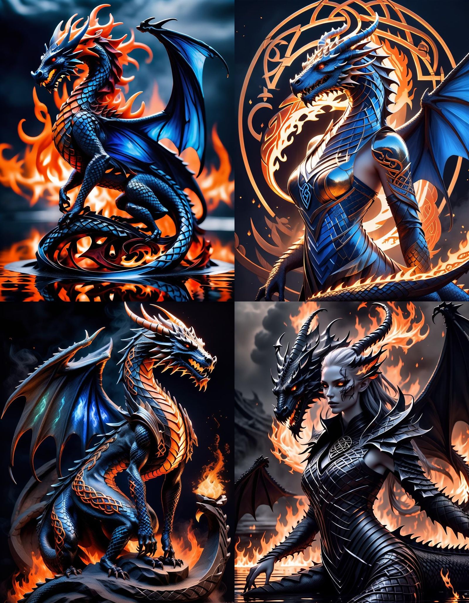 Captivating Dragoness in Fiery Celtic Echo