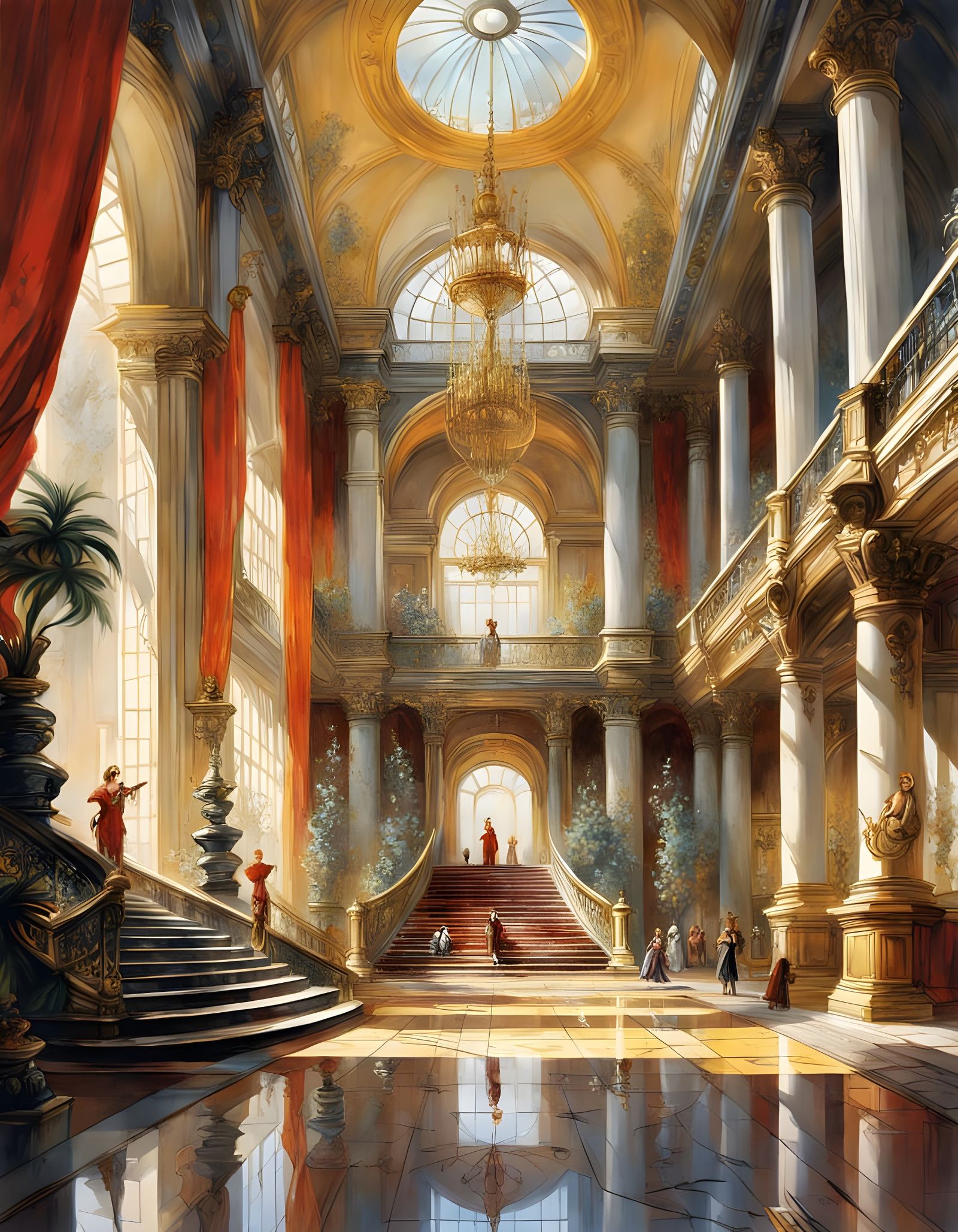 Interior view of great hall