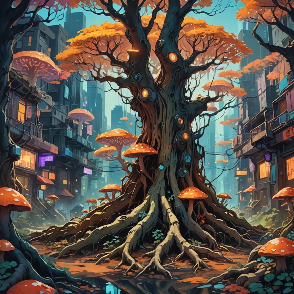 Tree Root City: Surreal Post-Nuclear Refuge