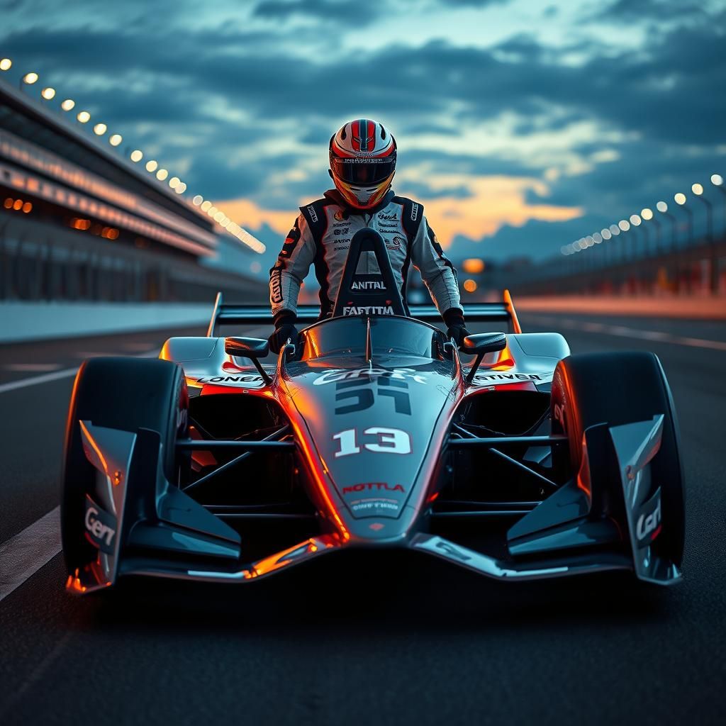 IndyCar at Dusk: A Cinematic Racing Film Still