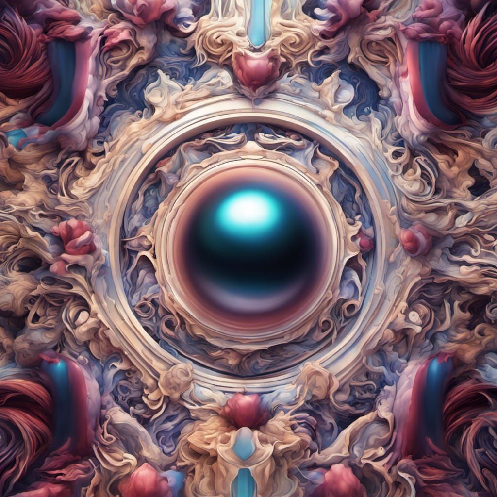 3D Optical Illusion Drawing in Jewel Tones