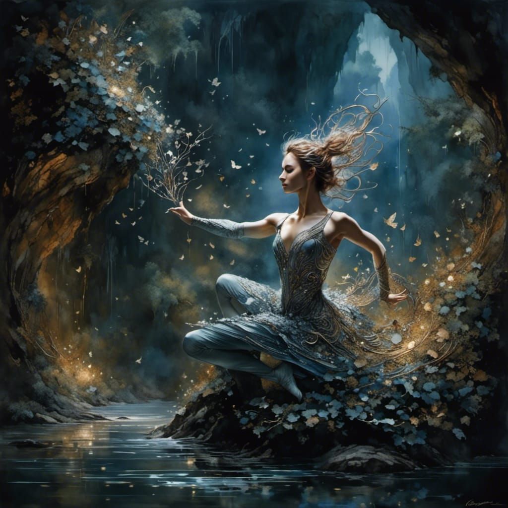 Metal Ballet Dancer Sculpture by Carne Griffiths