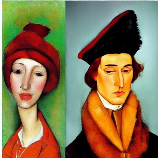 Surreal Giraffe-Hog Hybrid in Classical Portrait Style