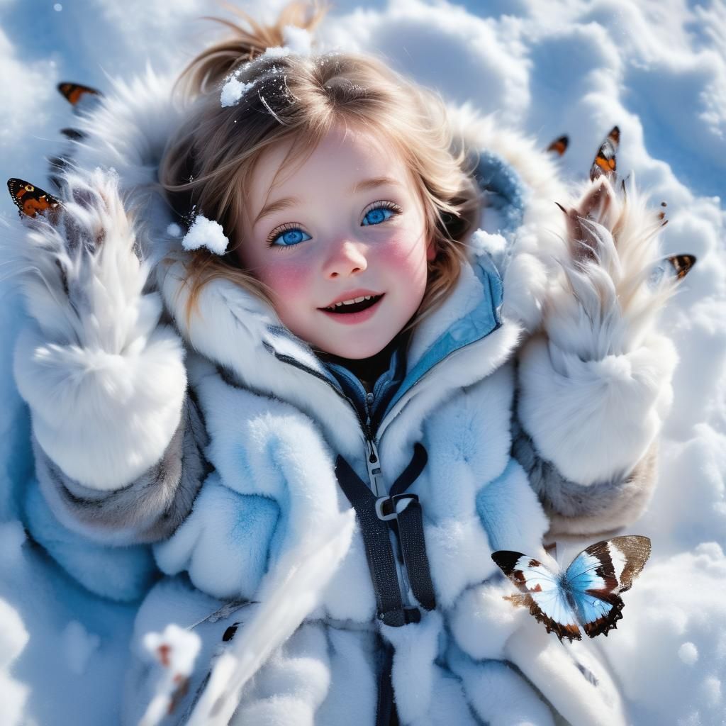 Girl in Snow: Macro Winter Landscape Photography