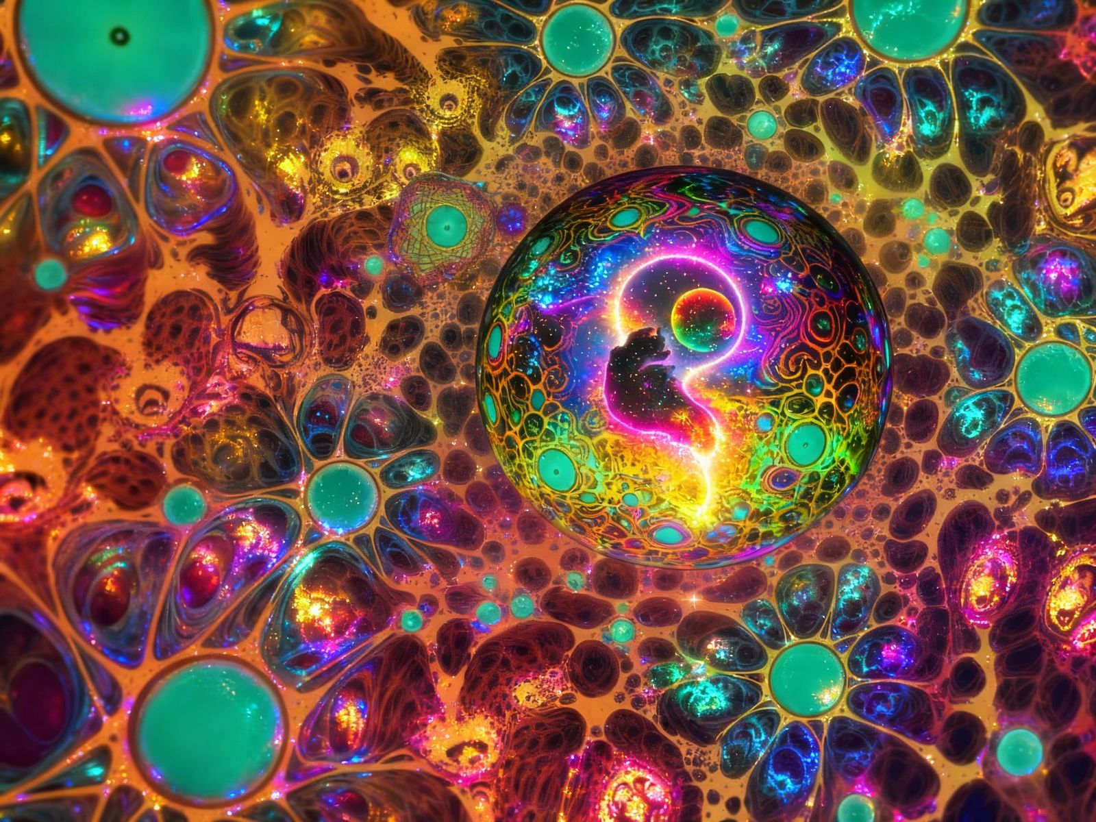 Psychedelic Space Globe in Universe