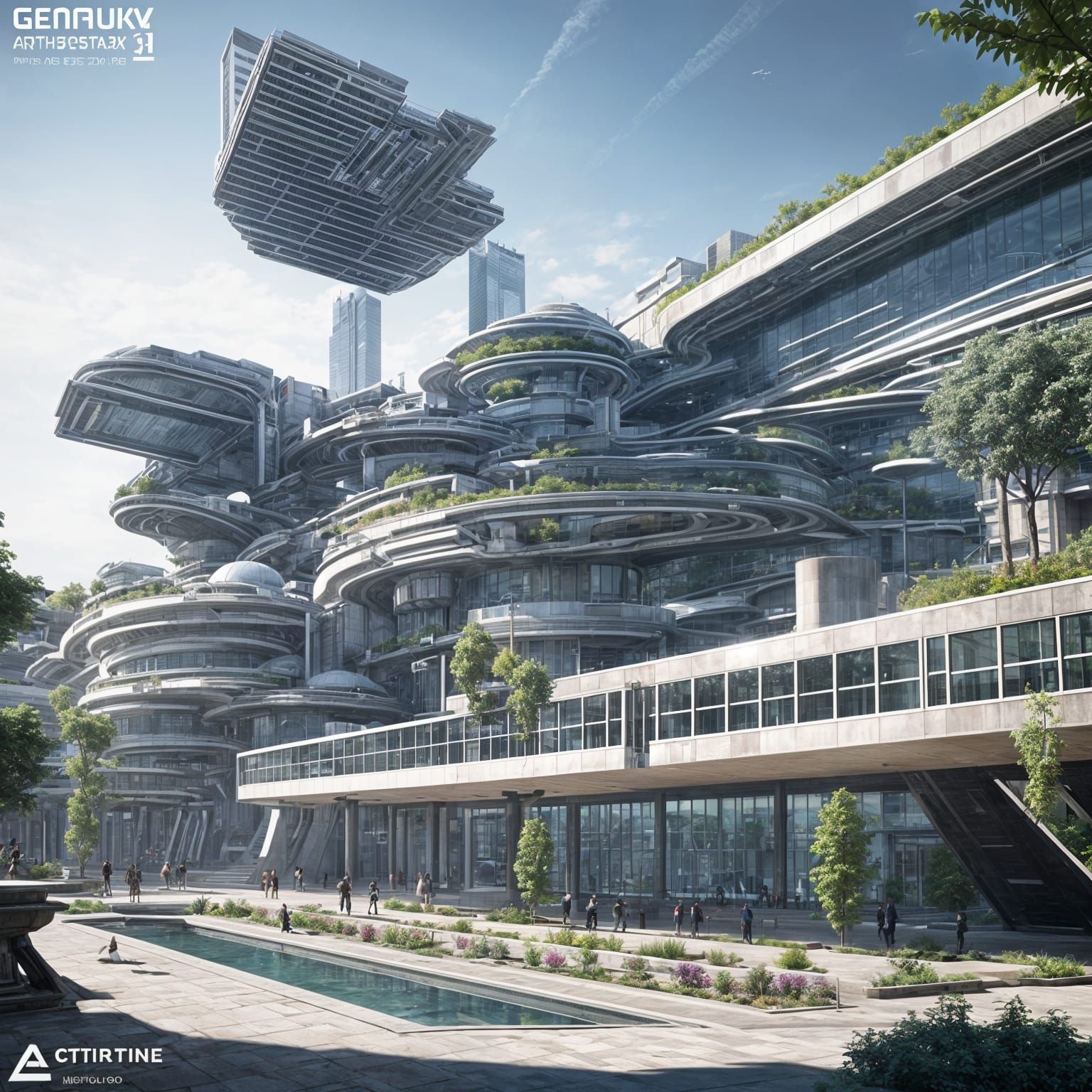 Futuristic College Campus in 3D Anime Art