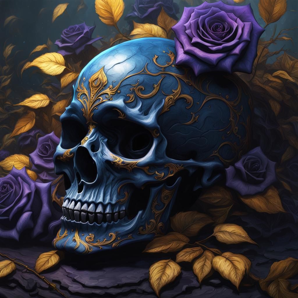 Skull and Rose Dark Fantasy Concept Art