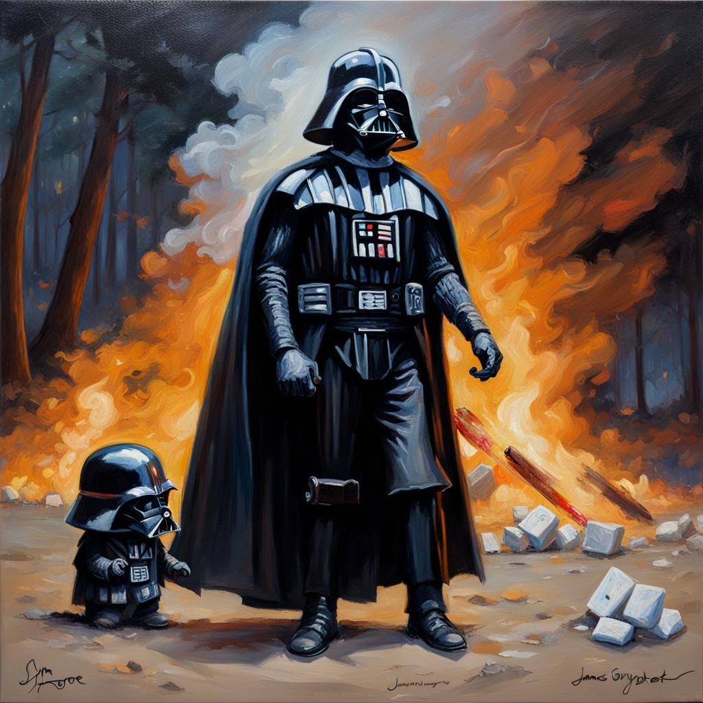 Smore Vader: An Oil Painting by James Gurney