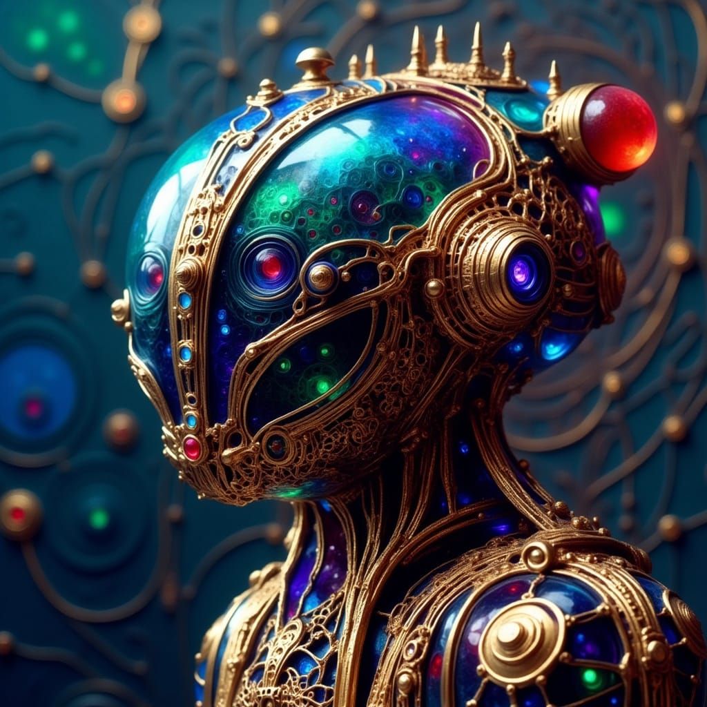 Detailed Organic Nanobot Portrait