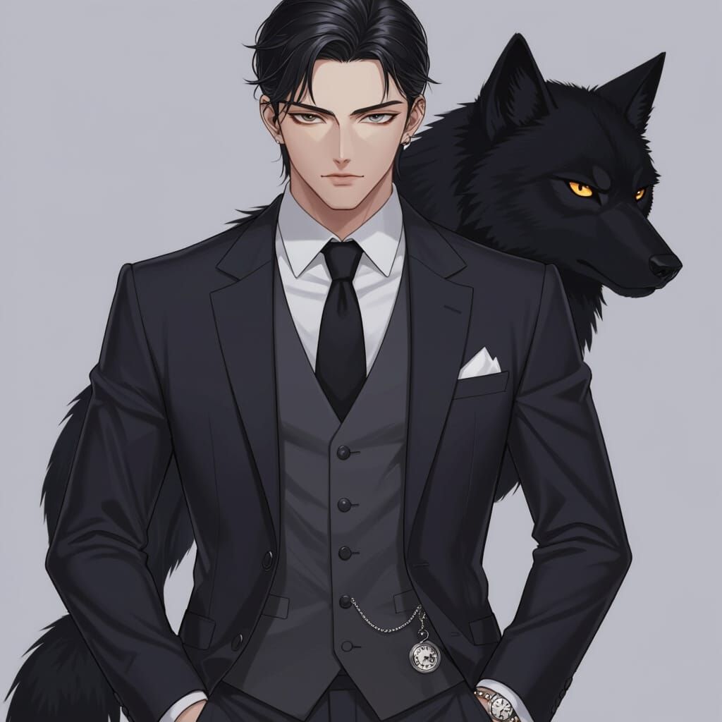 Anime Man Portrait: Youthful Face, Mature Eyes, Sharp Jawlin...