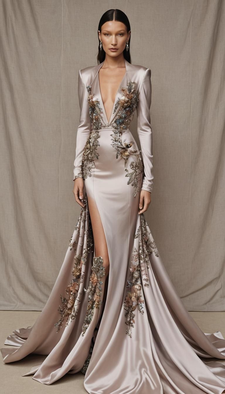 Bella Hadid in Elegant Silk Gown