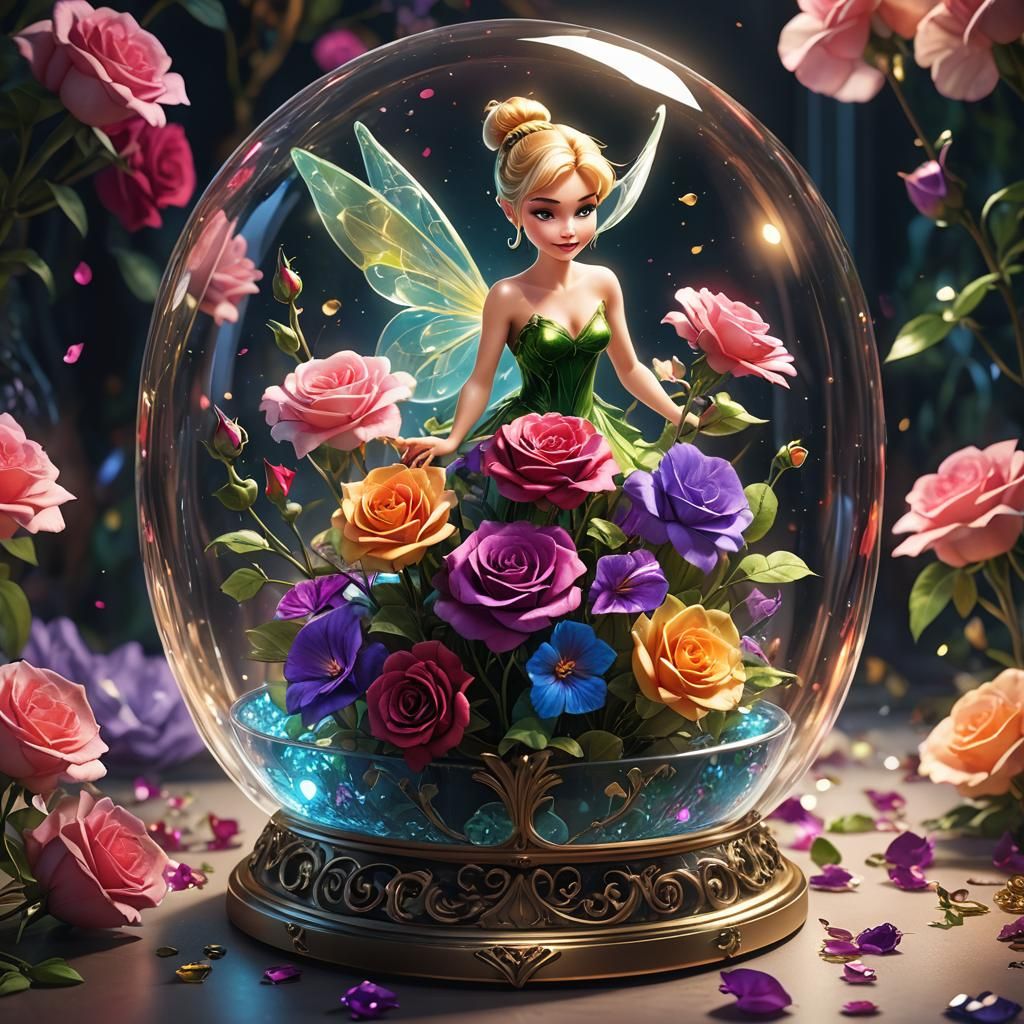 Tinkerbell in a Glass Jewelry Box