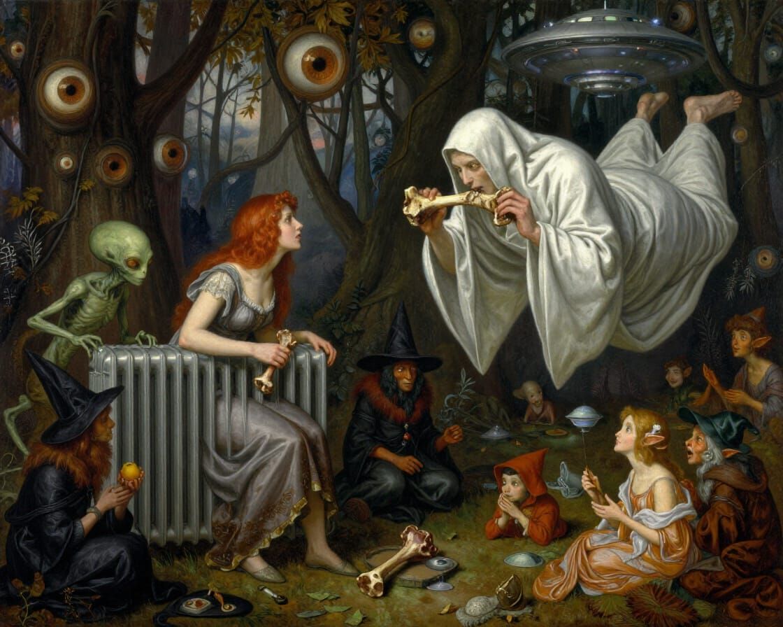 Post-Apocalyptic Wonderland: Lady Gnaws Ham Bone Among Watch...