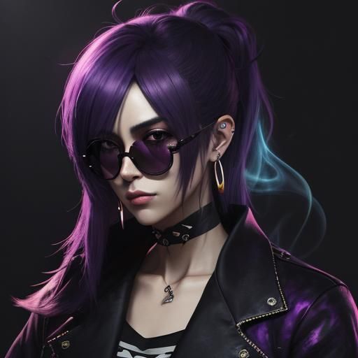 Anime Girl Smoking Weed in Dimly Lit Room