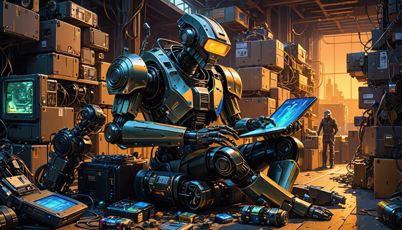 Robotic Father and Child Repair Manual: Sci-Fi Art