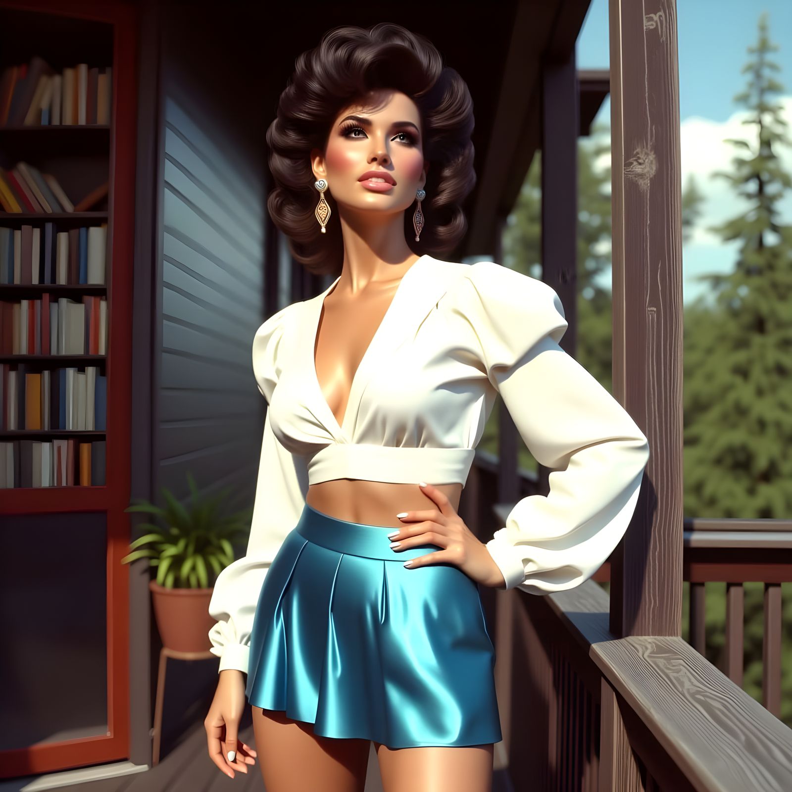 1980s Country Girl in Hair Metal Style