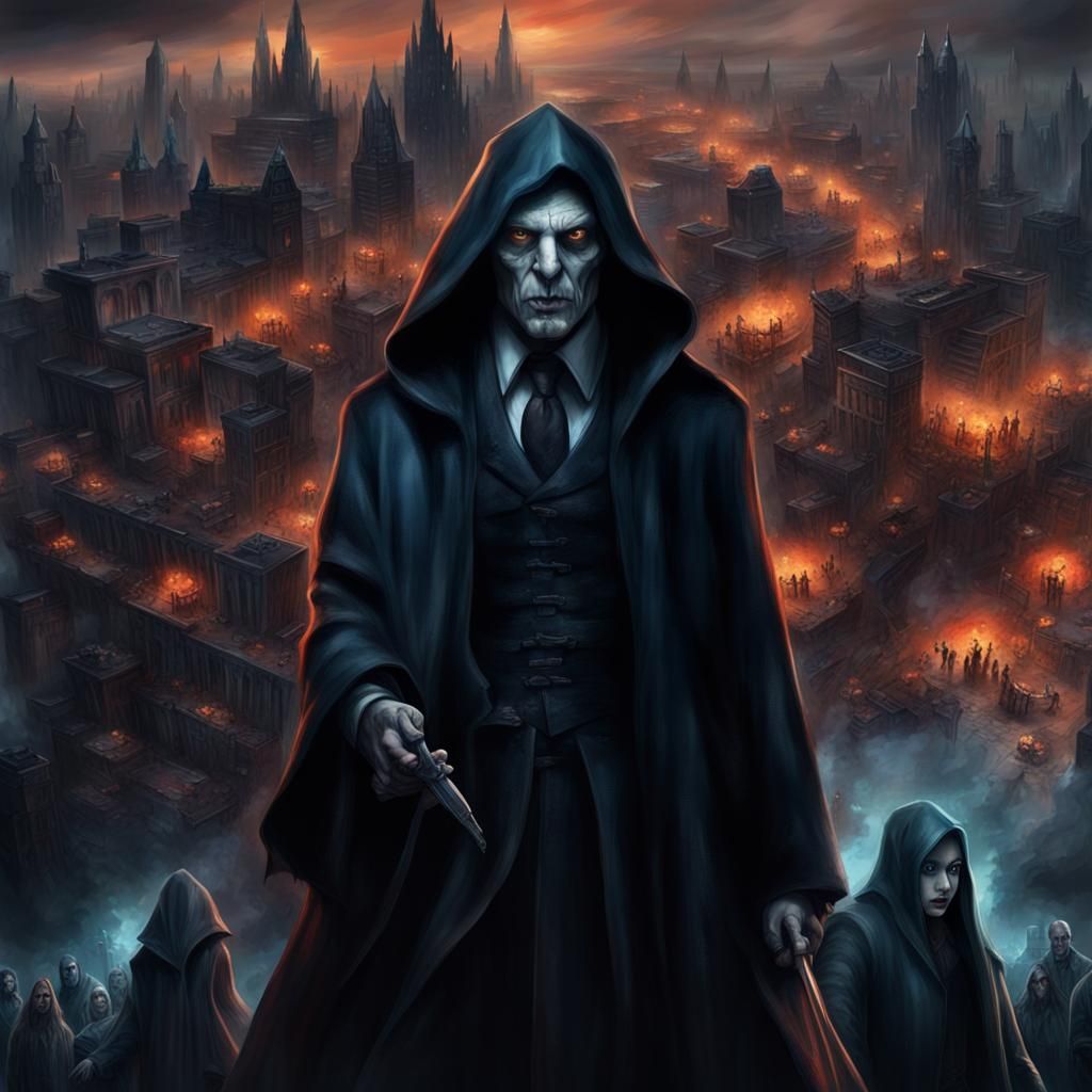 Death Eaters' Demonic Destruction in a Dark Magic Scene