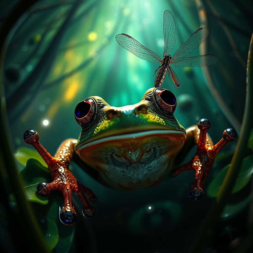 Dragonfly Looping in Swamp: Digital Matte Painting