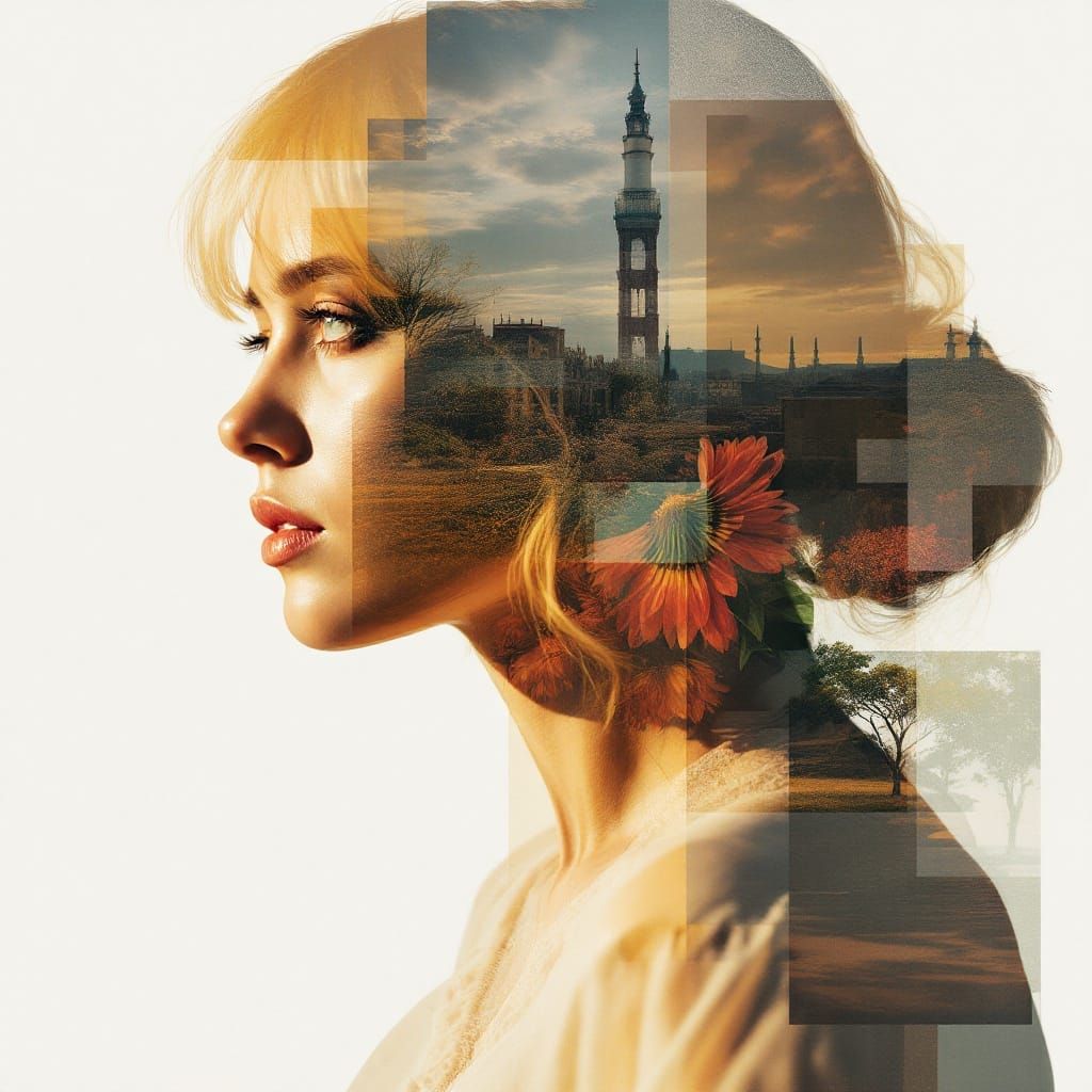 Nostalgic Memoryscape in Golden Hour Color Blocking