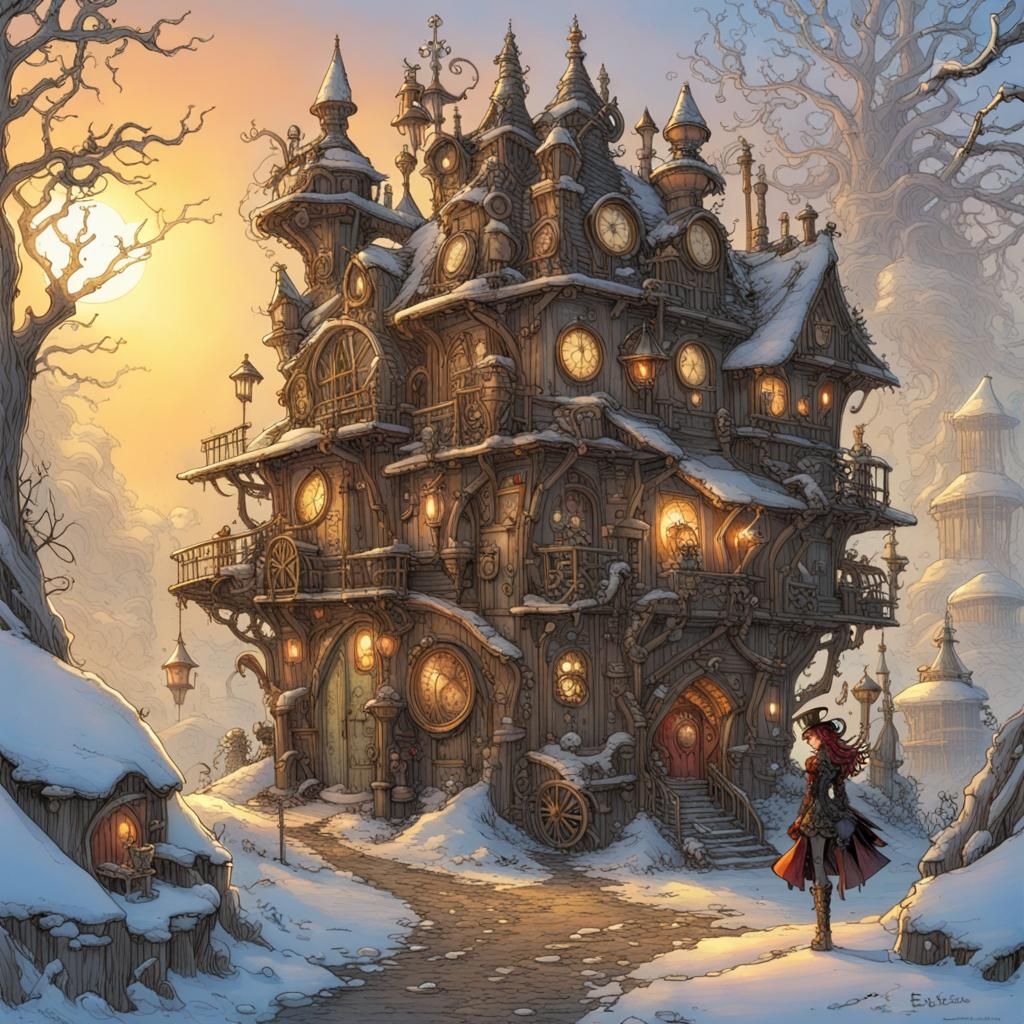 Steampunk Fairy Wonderland at Sunrise