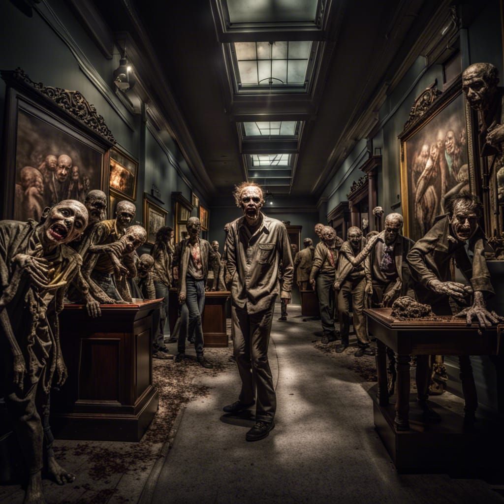 Hyperrealistic Zombie Museum in HDR