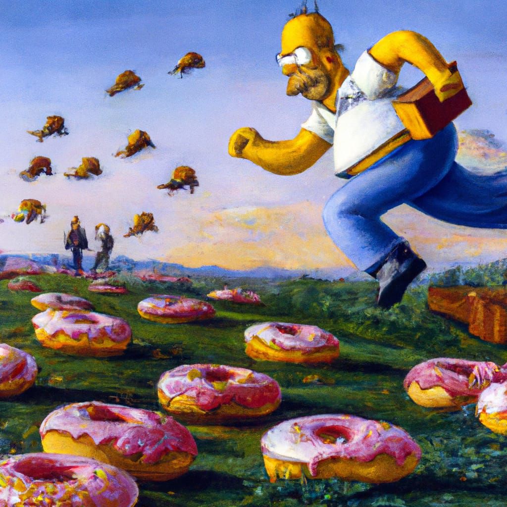 Homer's Donut Dream: An Oil Painting