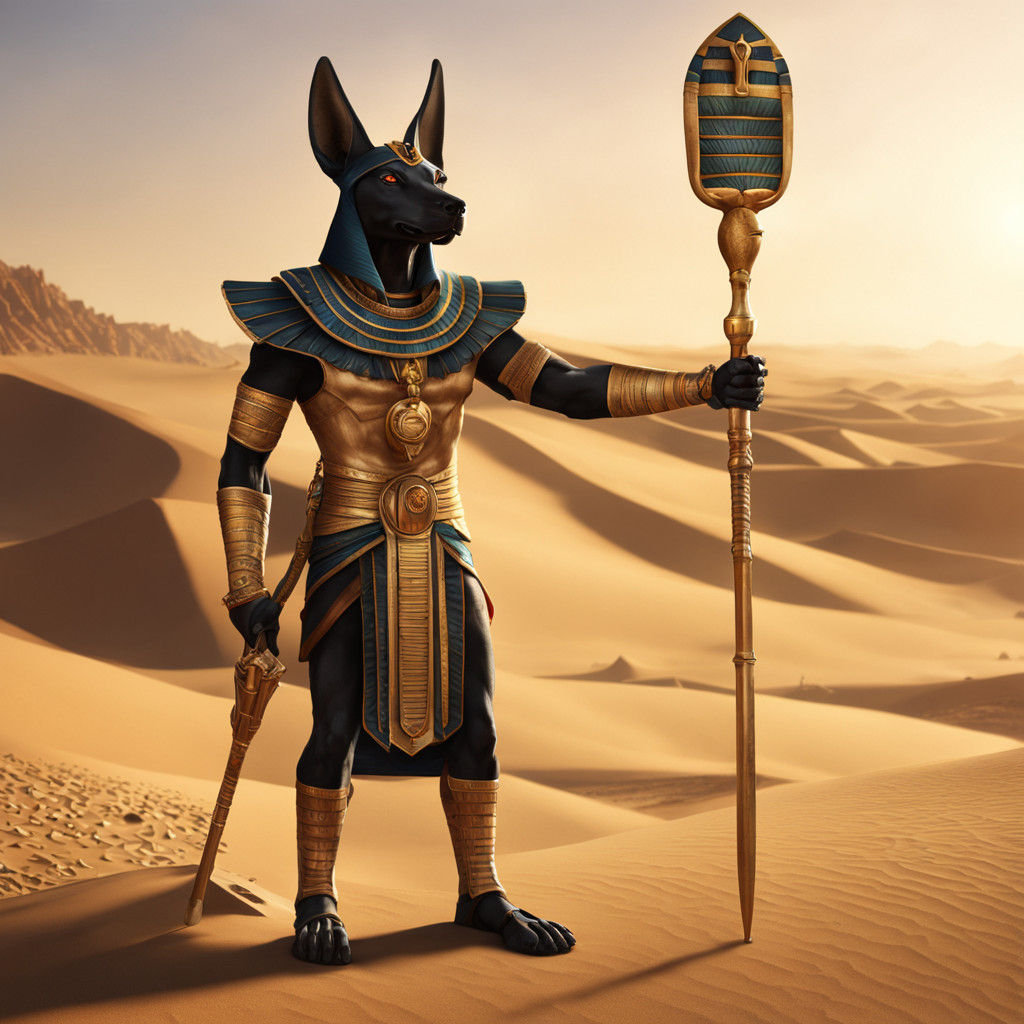 Regal Anubis: Ancient Egyptian God of the Underworld in Vibr...