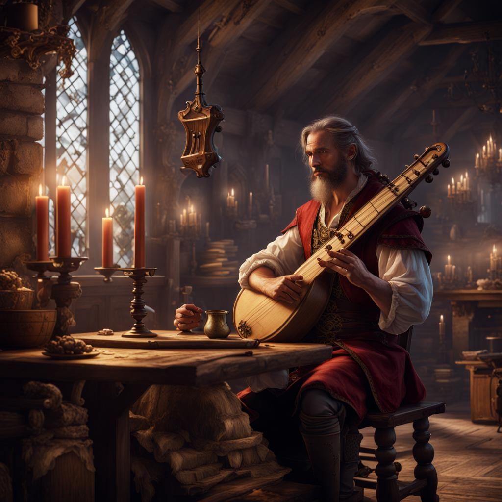 Bard Storytelling in a Medieval Inn