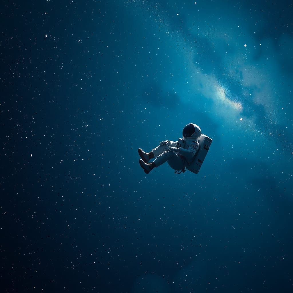 Astronaut Lost in the Endless Expanse of Space