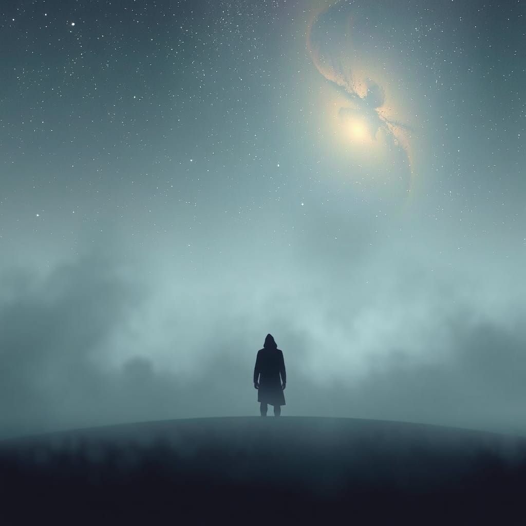 Lost in Cosmic Contemplation, Shrouded in Starry Silence