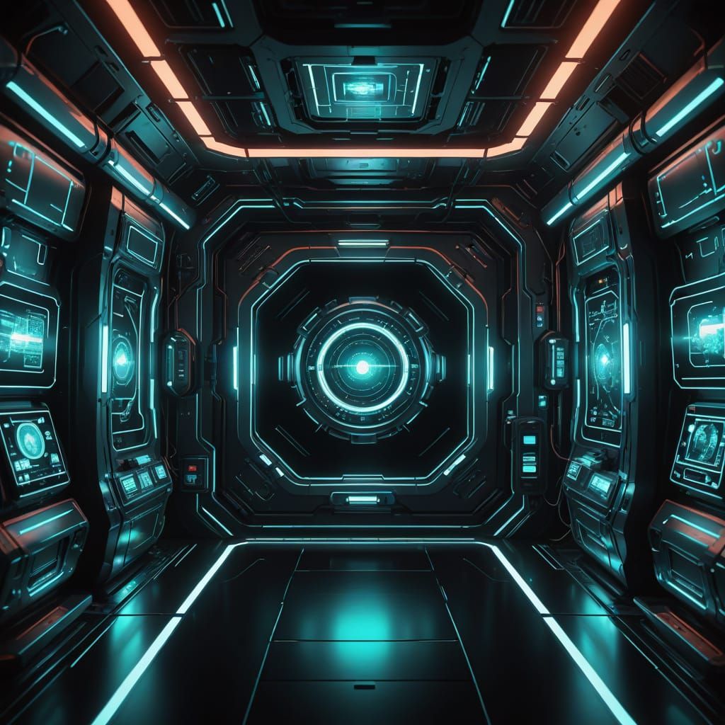 HAL 9000 Interfaces with AI in Futuristic Space Station