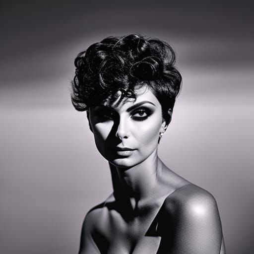 Synthwave Portrait with Swimming Pool and Red Lightning