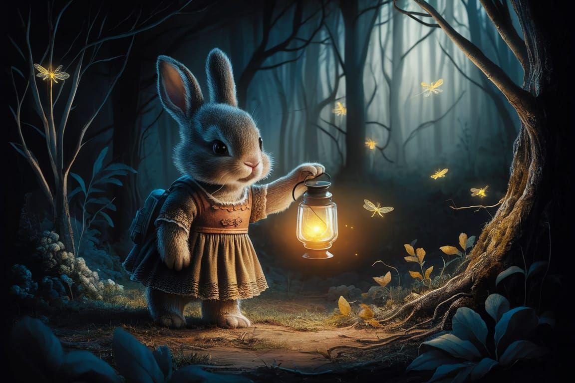 Bunny's Forest Adventure: A Children's Book Illustration