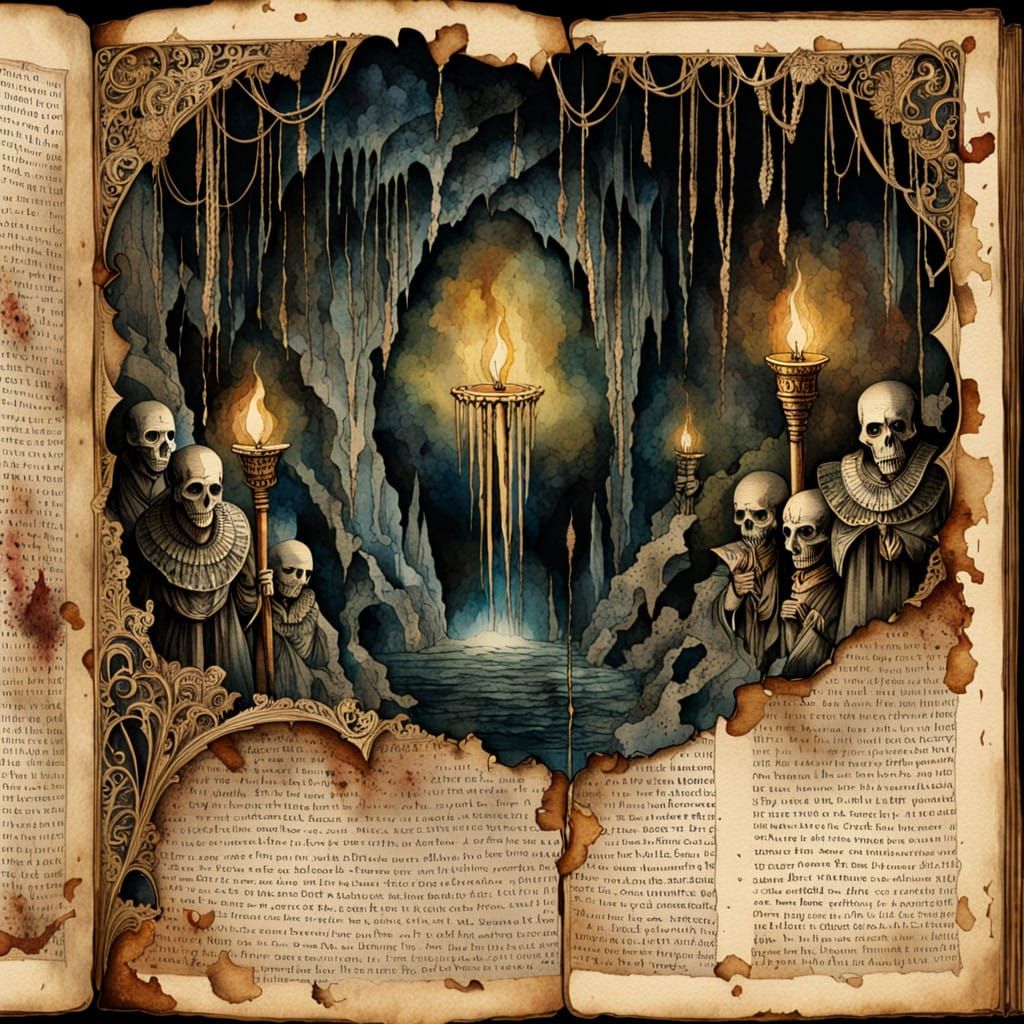 Forgotten Dark God in Watercolor Storybook Style