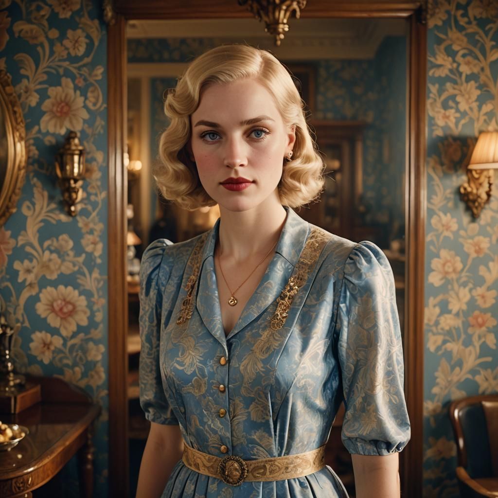 1930s Blond Lady in British Parlour