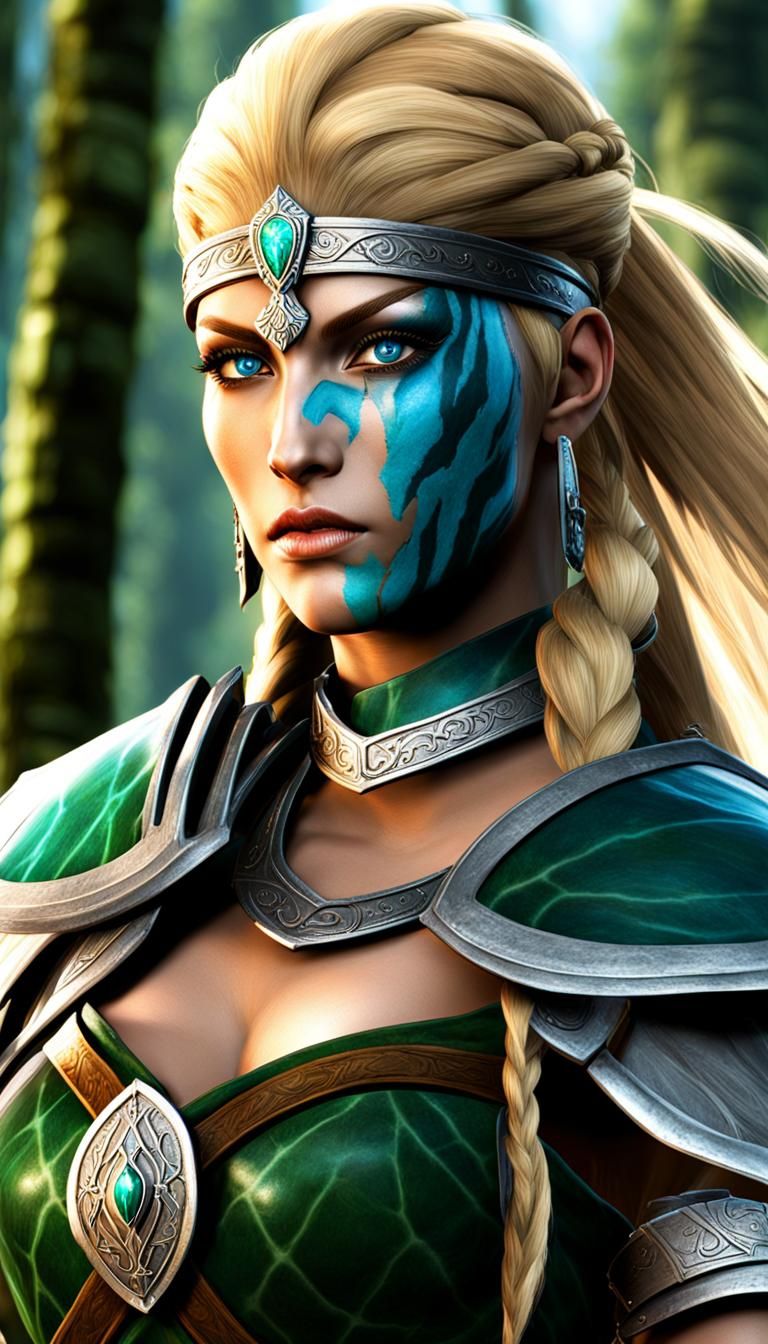 Skyrim's Mjoll the Lioness in Dystopian Woods