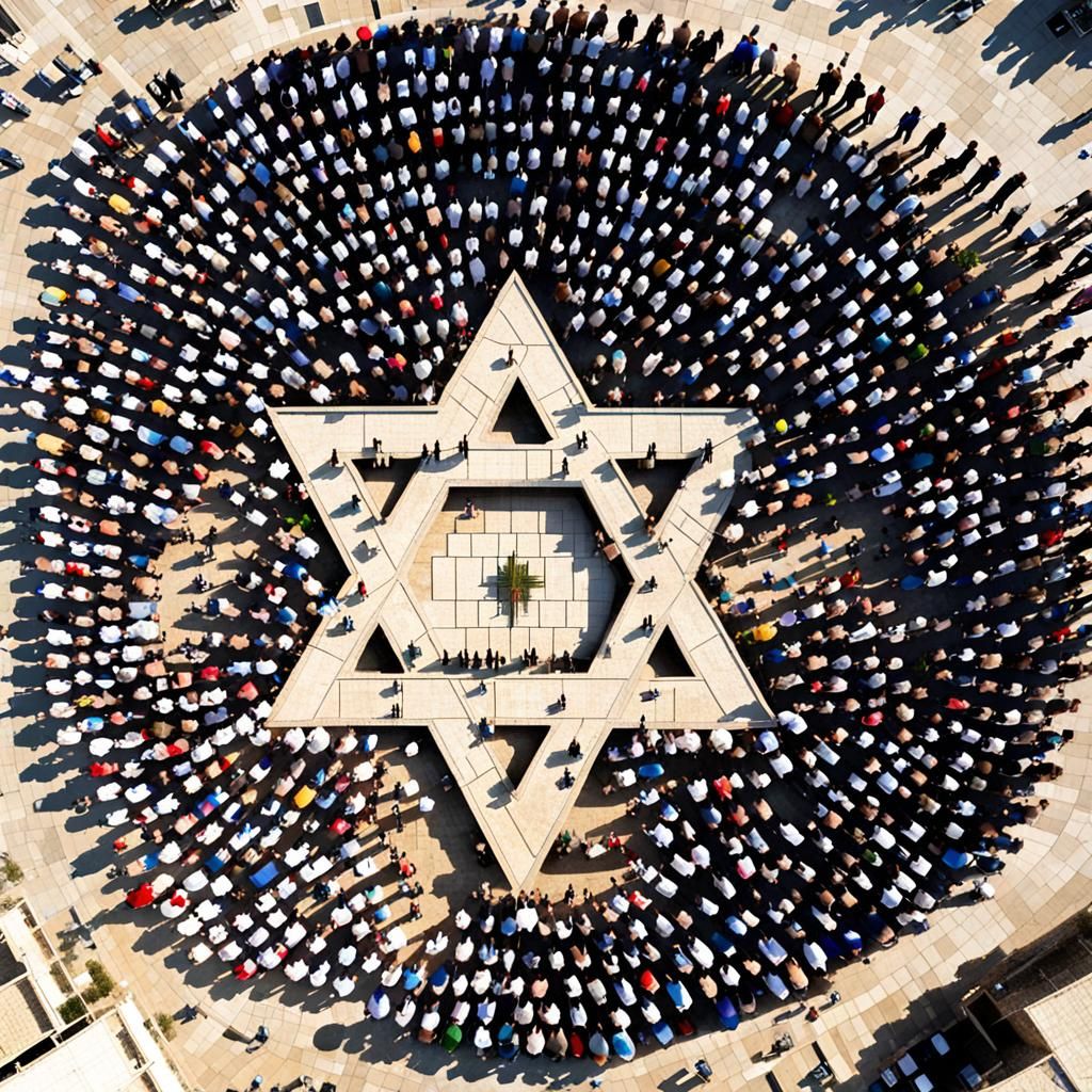 Star of David Formed at Western Wall Plaza