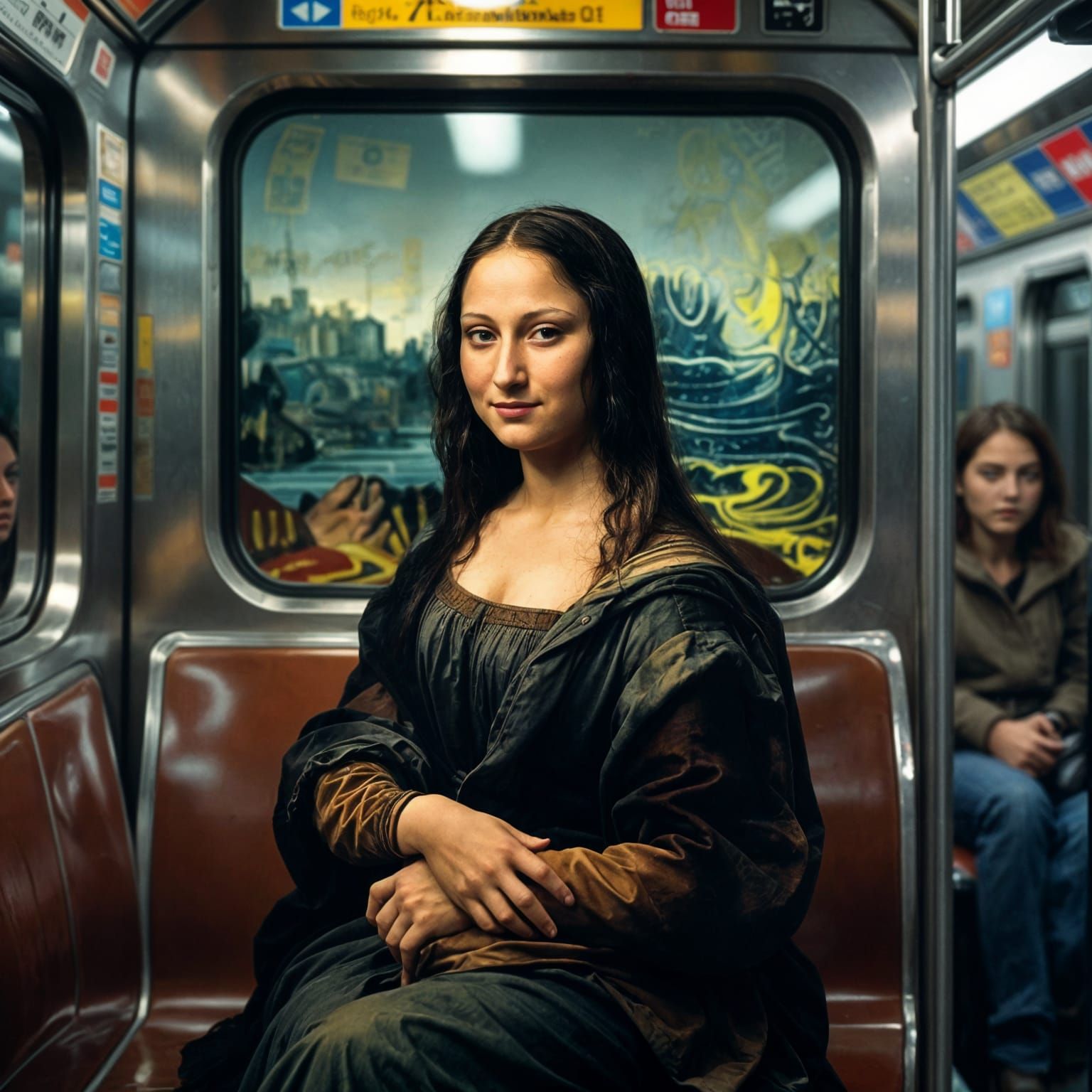 Mona Lisa on Subway, Renaissance Urban Fusion Style