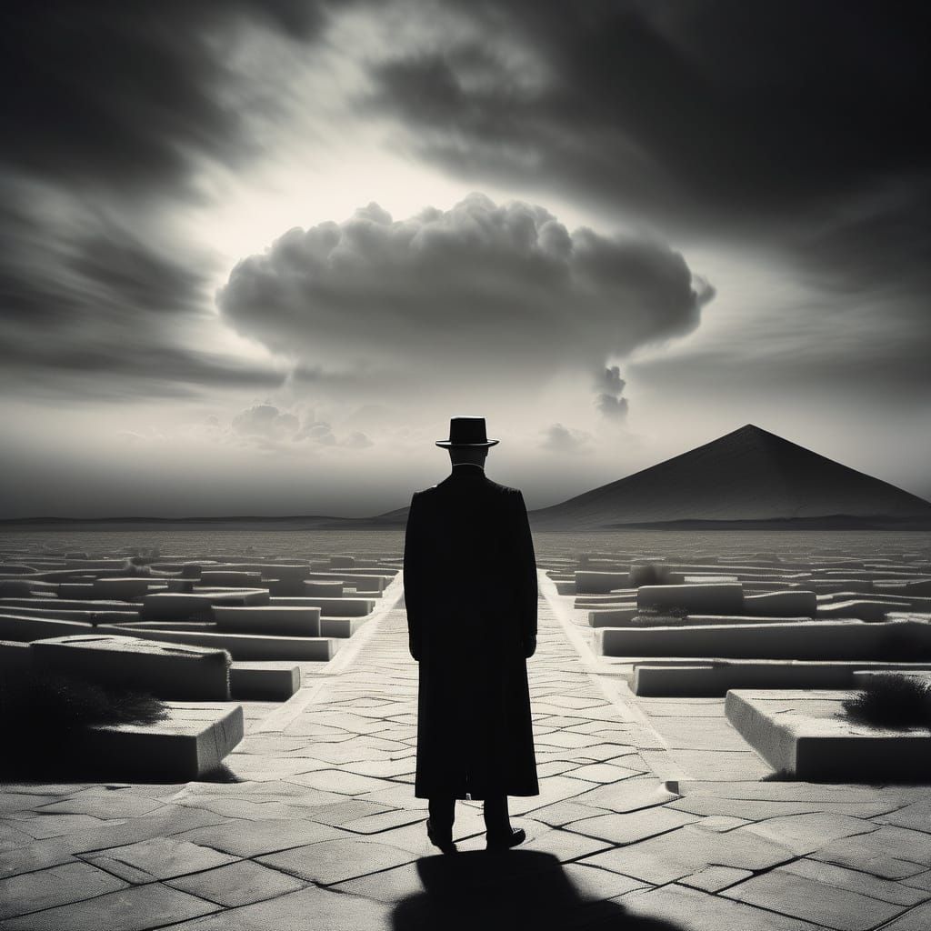 Mysterious Stranger in a Desert Landscape