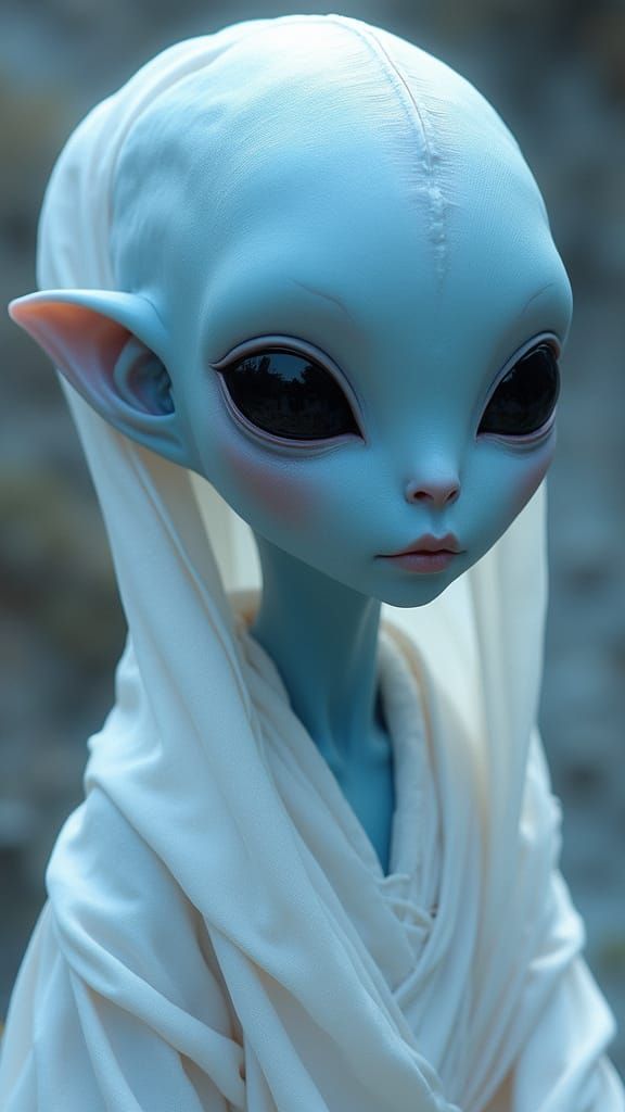 Arcturian Alien Female in Ethereal Digital Art