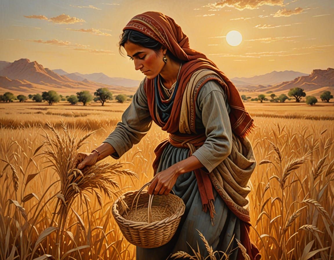 A Moabite Woman in a Sun-Drenched Harvest Scene