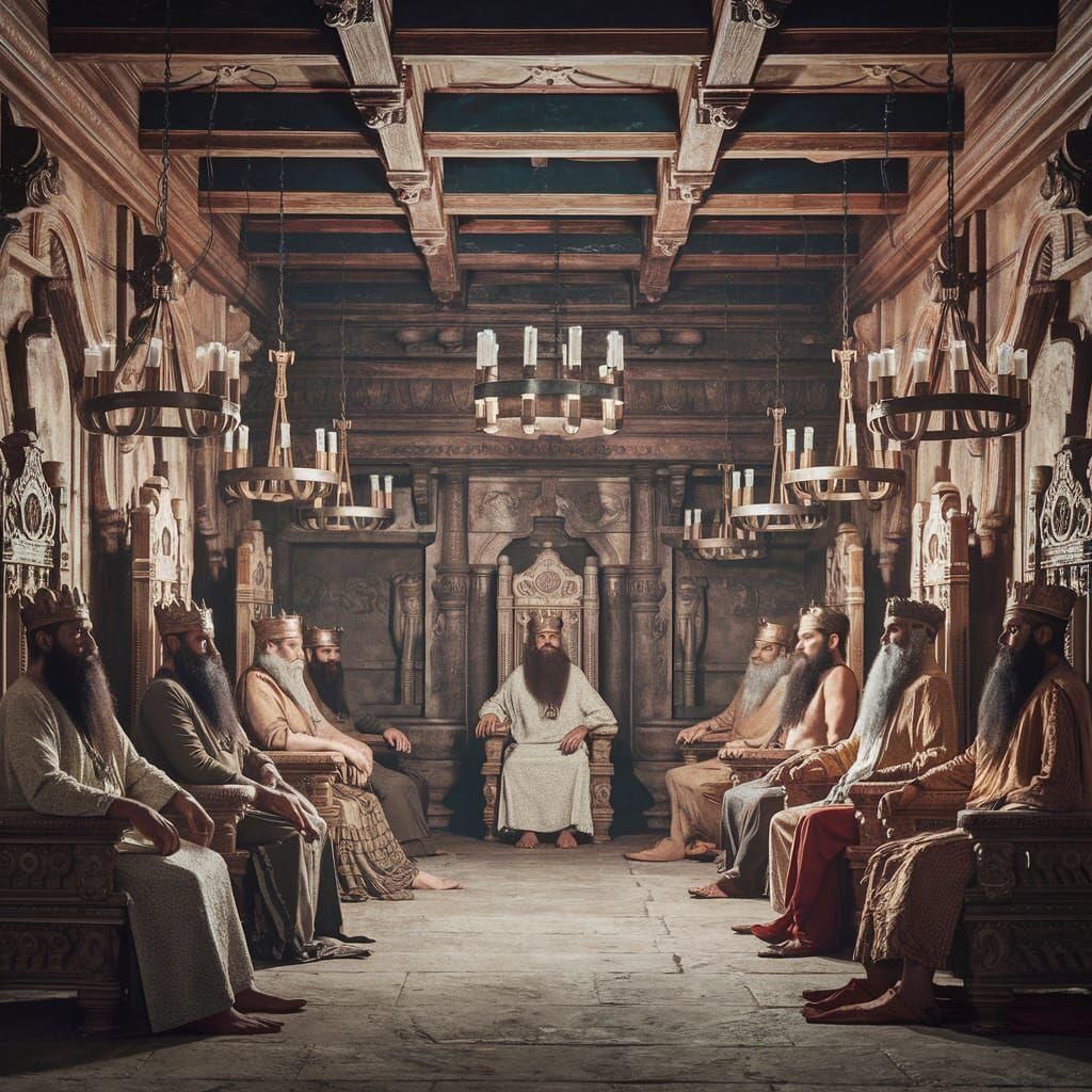 Eight Kings Meeting in Ancient Palace Hall