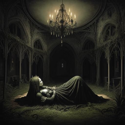 Dormant Princess in Decayed Castle: Dark Fantasy