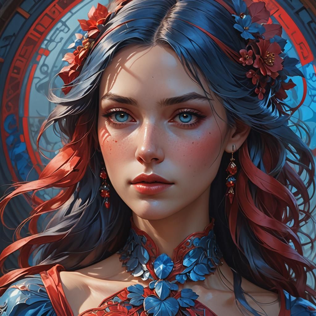 Stunning Portrait of a Lady in Art Nouveau Style