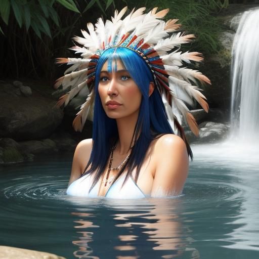 Bathing Beauty: Native American Woman Portrait