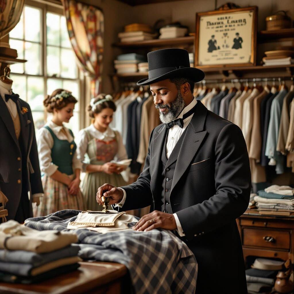 Thomas L. Jennings in Vintage Dry-Cleaning Shop